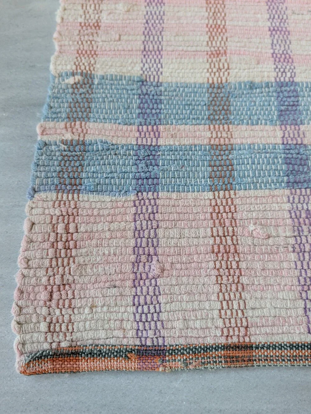 vintage country stripe RAG RUG hand-woven ragg